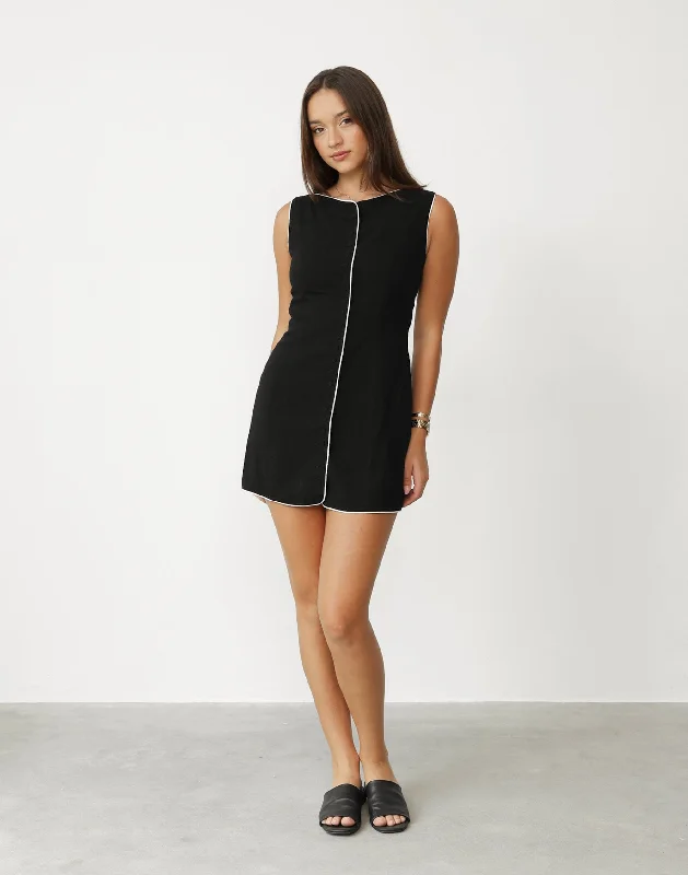 Today's Special Asta Mini Dress (Black/White)