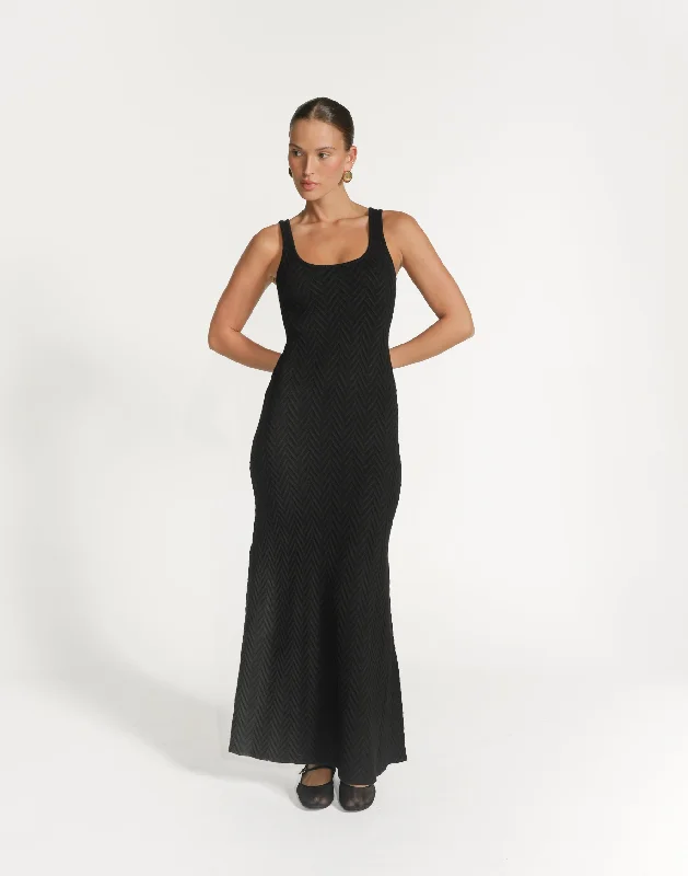 Factory Direct Sale Jacqueline Maxi Dress (Black)