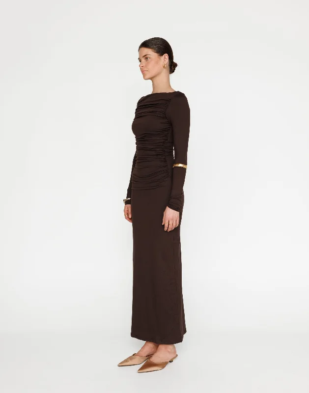 Get It Before It’s Gone Natasha Maxi Dress (Chocolate)