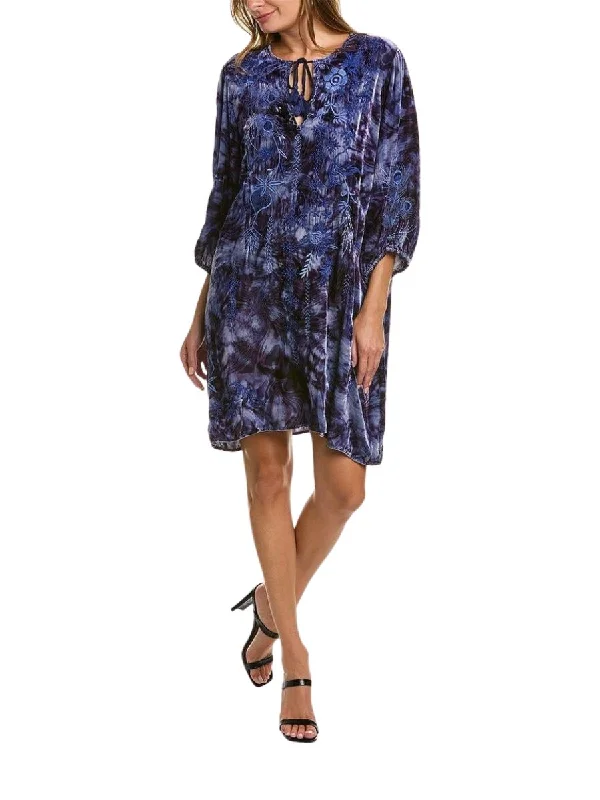 Great Deals Azure Velvet Relaxed Dress In Multi