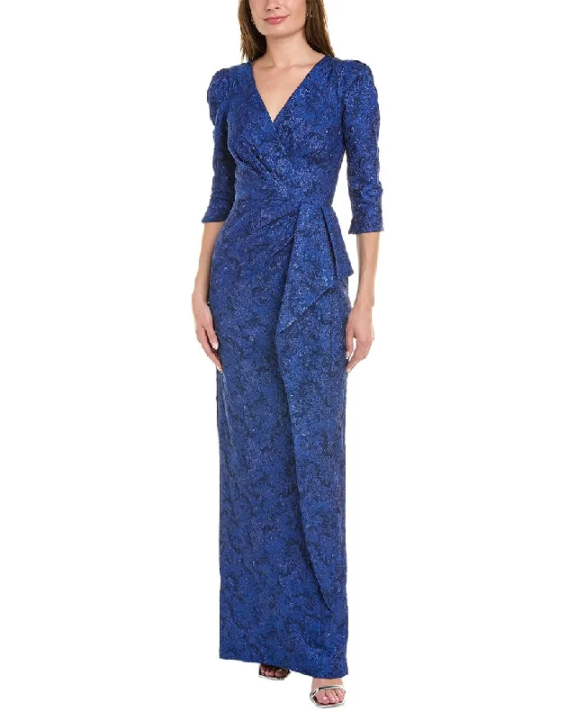 Price Cut Teri Jon by Rickie Freeman Jacquard Gown