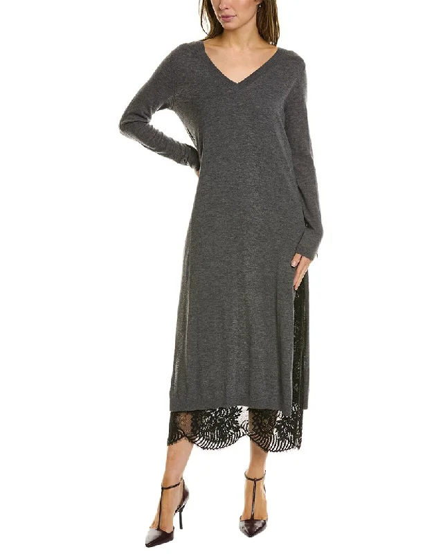 Huge Discounts TWINSET V-Neck Wool & Cashmere-Blend Sweaterdress