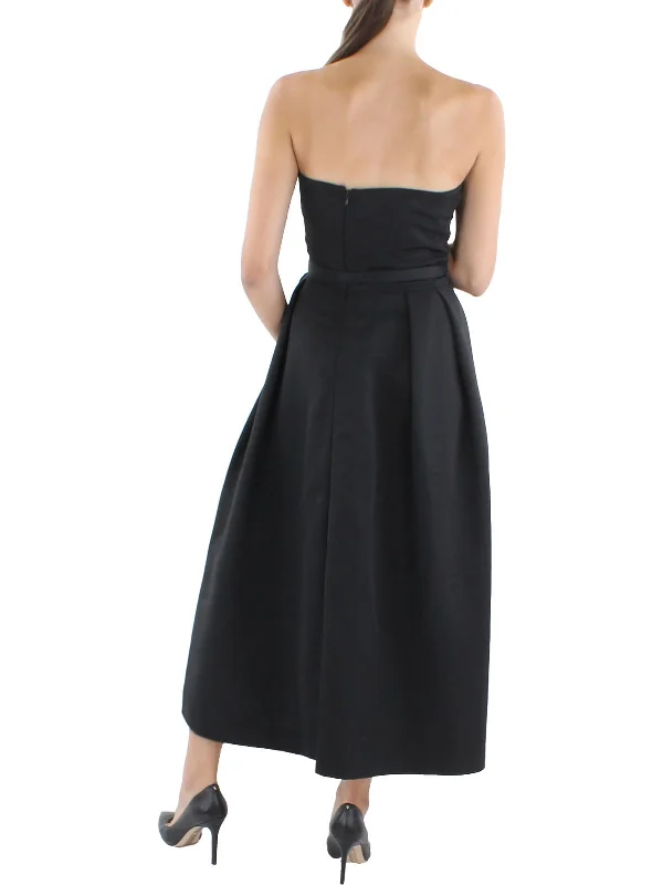 Year-End Sale Womens Box Pleat Midi Cocktail and Party Dress