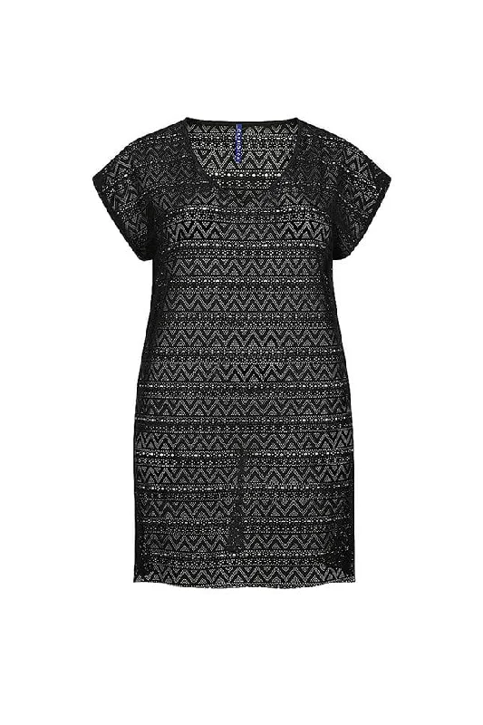 Low Prices Mesh Beach Cover Up Black