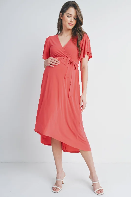 New Markdowns Surplice V Neck Empire Waist Maternity Nursing Dress