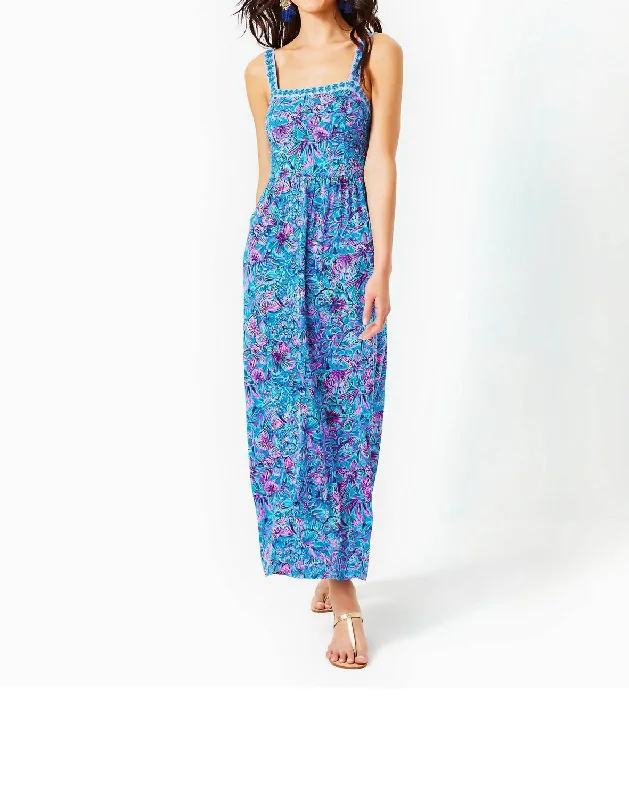 Overstock Sale Mirasol Maxi Dress In Breakwater Blue - Shells N Bells Engineered