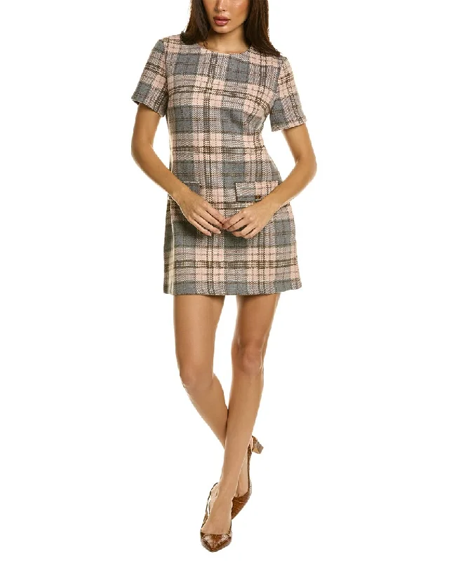 Overstock Area Stars Plaid Shift Dress