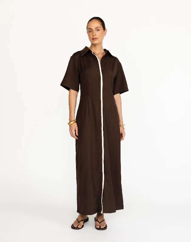 Price Drop Alert Vero Maxi Dress (Chocolate)
