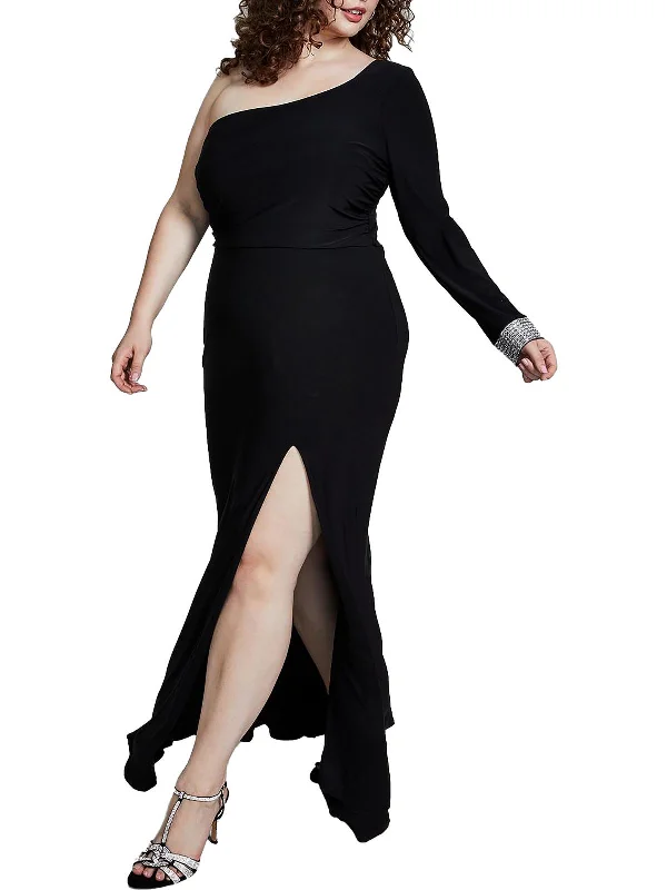 Best Seller Plus Womens Embellished Long Evening Dress