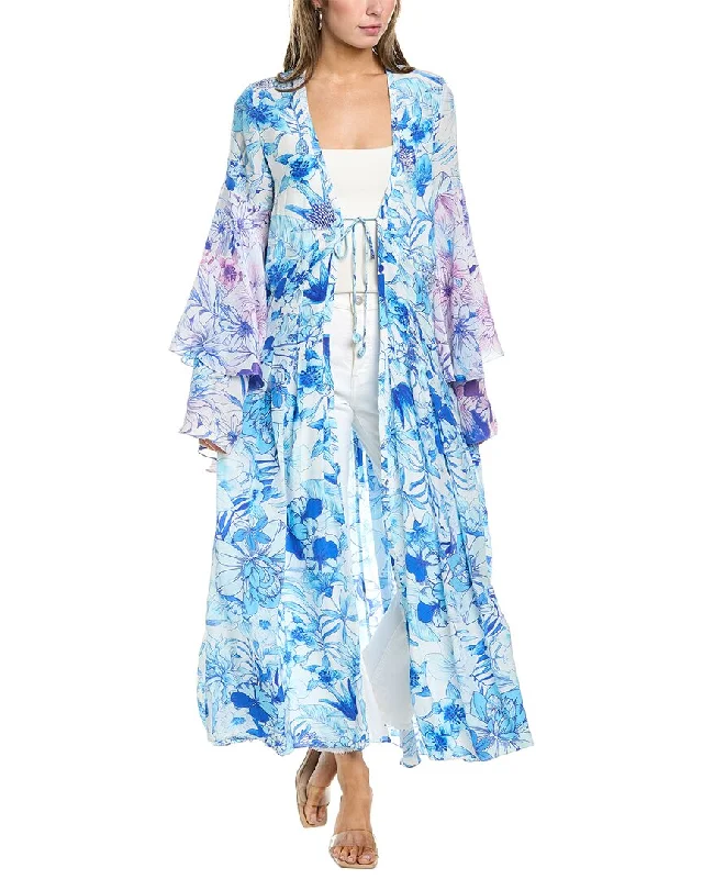 Members Only Rococo Sand Tiered Bell-Sleeve Wrap Dress