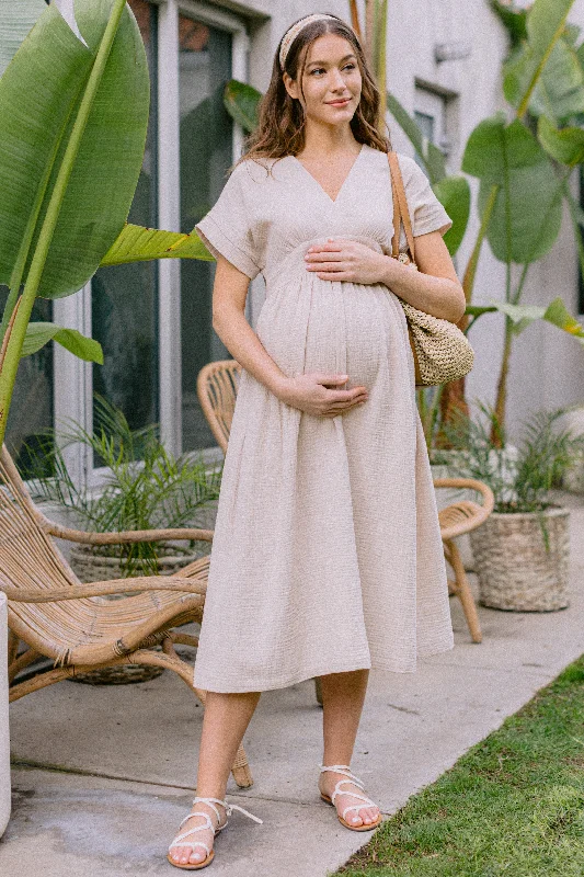 One-DAY Sale Waist Tie Maternity/Nursing Wrap Dress