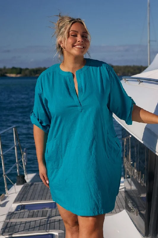 New Deals Cotton Overshirt Ocean