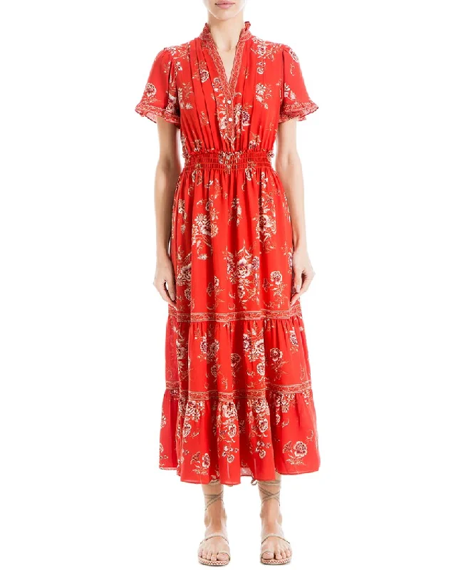 Price Blitz Max Studio Flutter Sleeve V-Neck Tier Maxi Dress