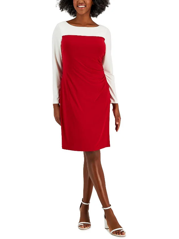 Unbeatable Prices Womens Color Block Midi Shift Dress