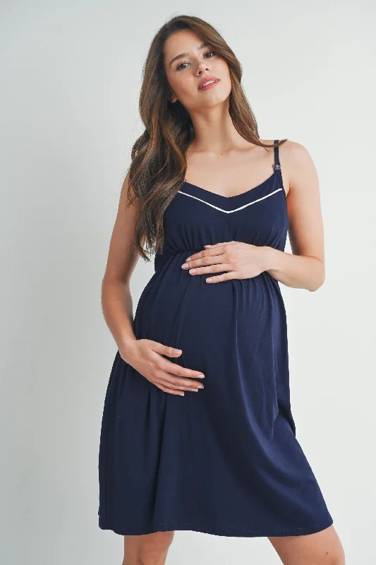 Don't Wait Nursing Friendly Cami V Neck Maternity Dress