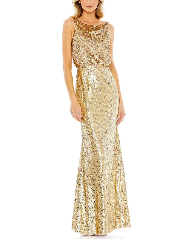 Massive Deals Mac Duggal Sequined Sleeveless High Neck Gown