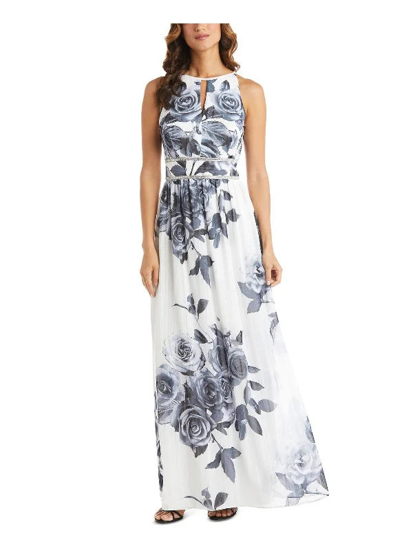 Price Blitz Petites Womens Floral Maxi Evening Dress
