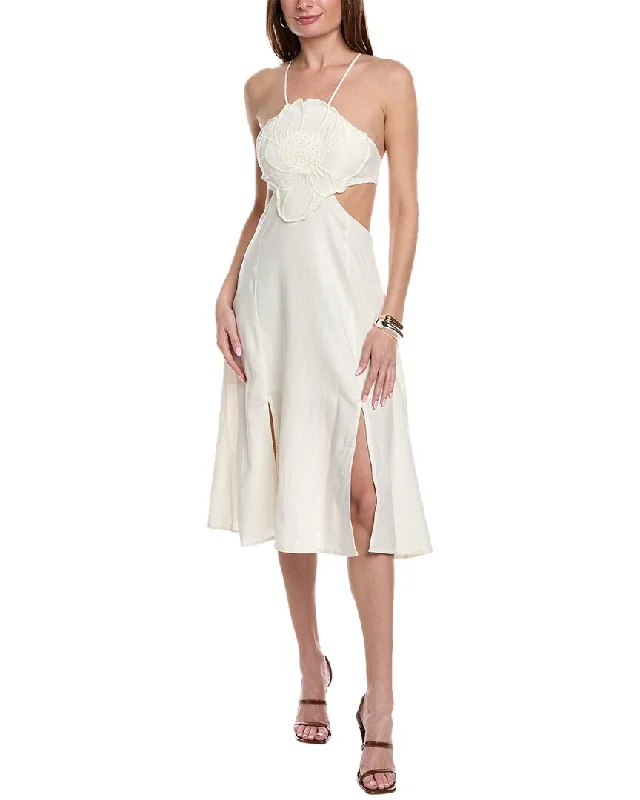 Exclusive Online Offer FARM Rio Flower Top Linen-Blend Midi Dress