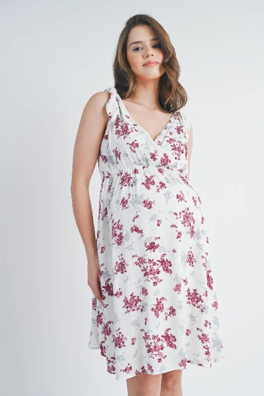 Hurry In Floral Tie Strap Wrap Maternity Dress with Pockets *Nursing Friendly*