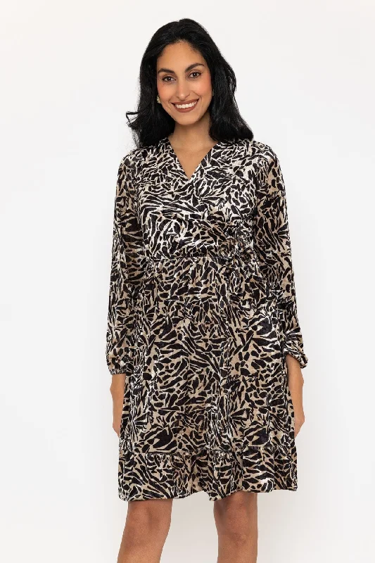 Deal Zone Gold Velour Rosie Knee Length Dress