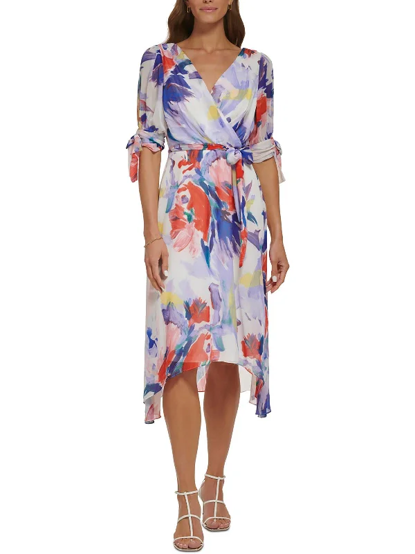 The Best Prices Womens Chiffon Knee-Length Fit & Flare Dress