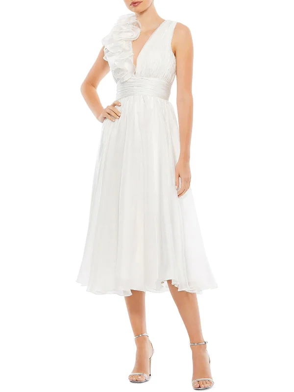 Best Bargains Womens A Line V Neck Midi Dress