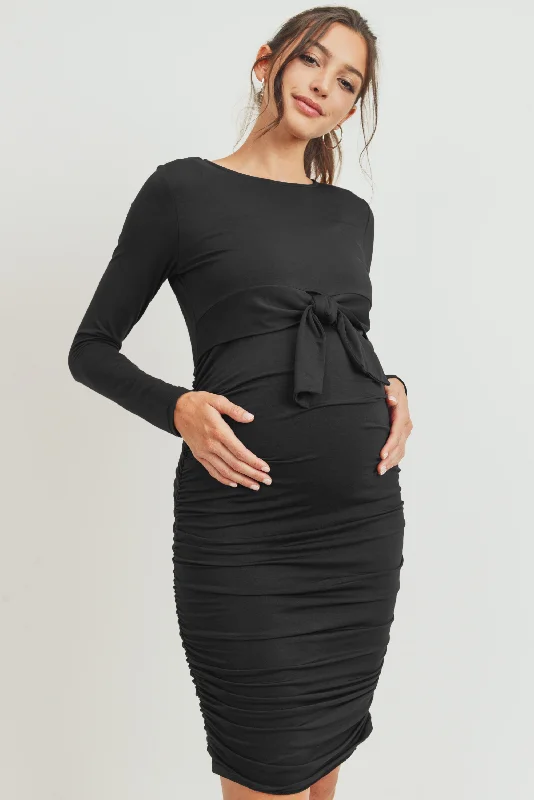 Deal Explosion Rayon Modal Front Tie Maternity/ Nursing Dress