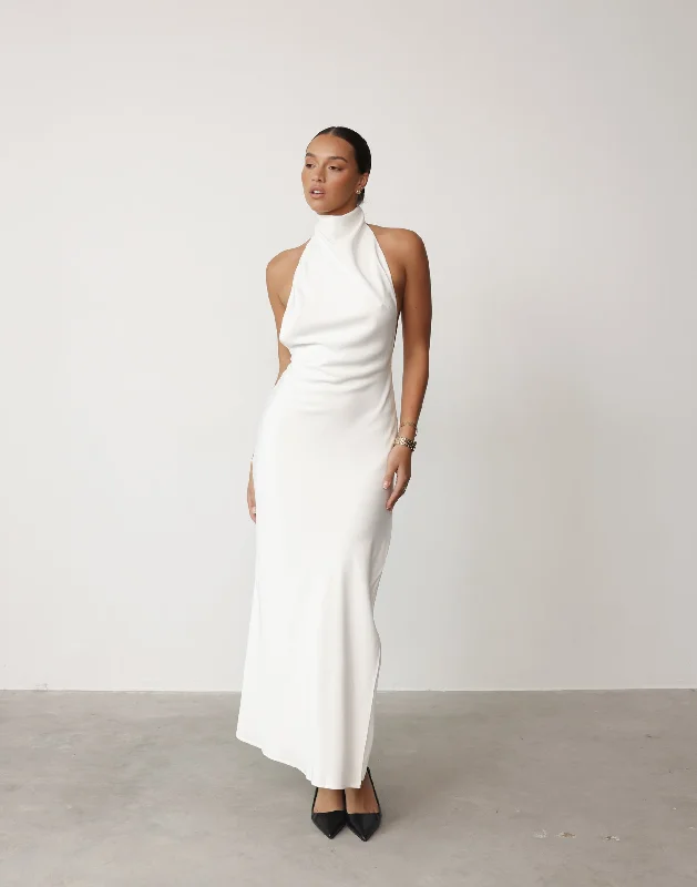 Online Only Clara Maxi Dress (White)