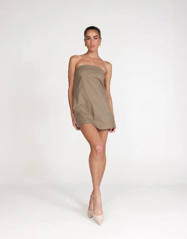 Stock Up and Save Hati Mini Dress (Mushroom)