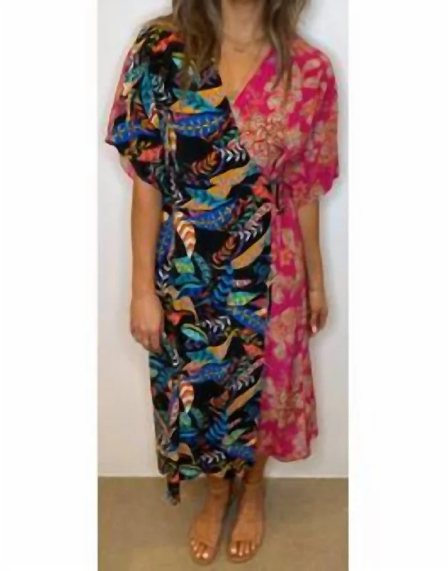 Major Savings Petra Wrap Midi Dress In Multi