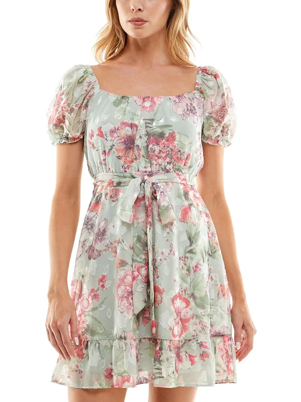 Stock Clearance Juniors Womens Party Mini Fit & Flare Dress