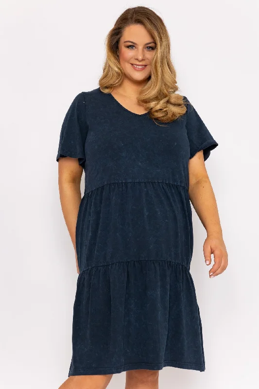 Exclusive Access Jersey Knee Length Dress in Navy