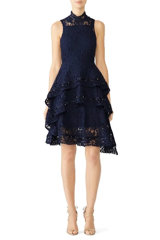 Markdowns Star Crossed Lace Dress In Blue