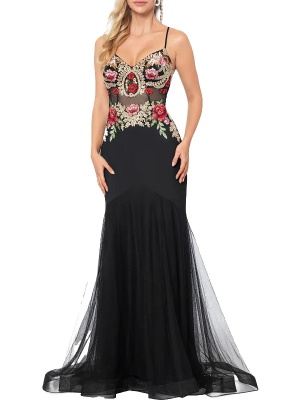 Crazy Deals Juniors Womens Formal Floral Evening Dress