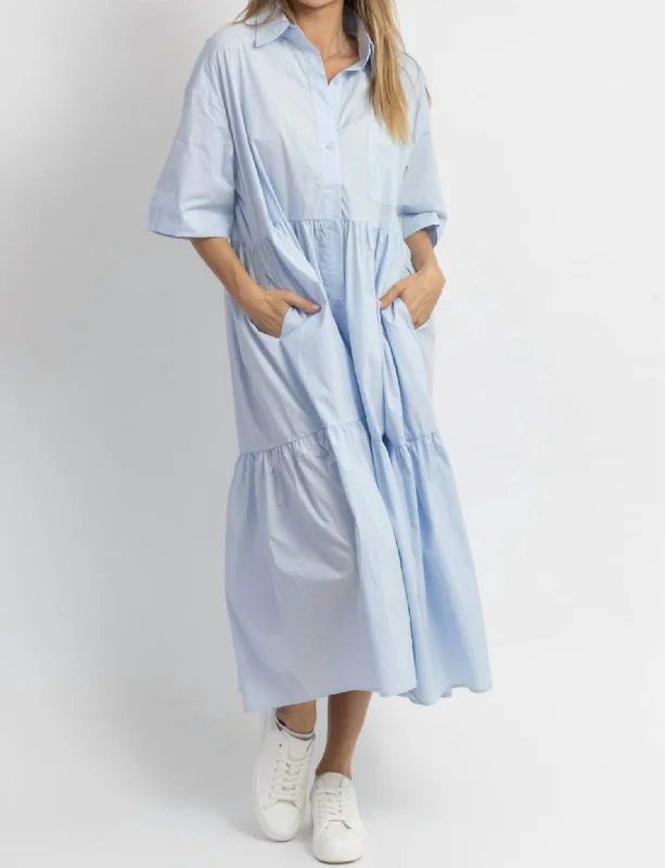 Super Sale Not A Cloud Tiered Dress In Blue