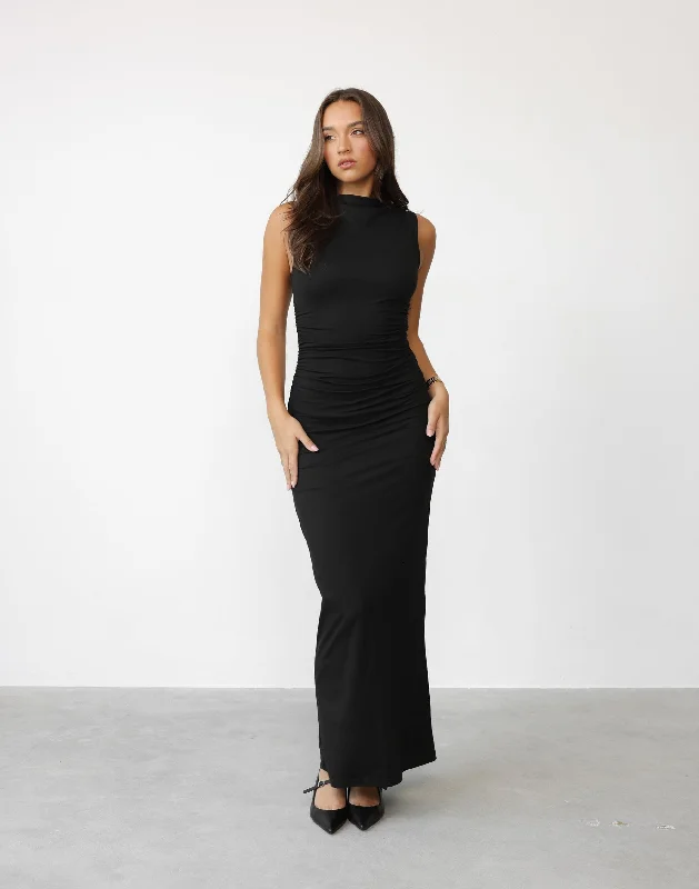 Hurry In Caprice Maxi Dress (Black)