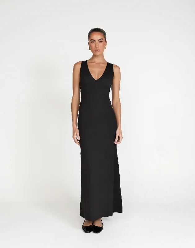 Online Only Zira Maxi Dress (Black)