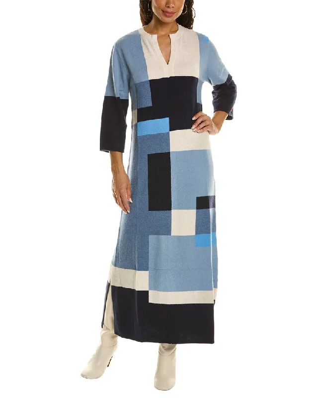 TIME-Limited Offer Frances Valentine Colorblocked Wool-Blend Maxi Dress