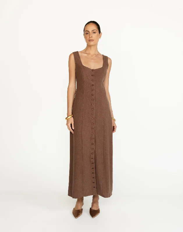 Closeout Sale Joni Maxi Dress (Espresso)