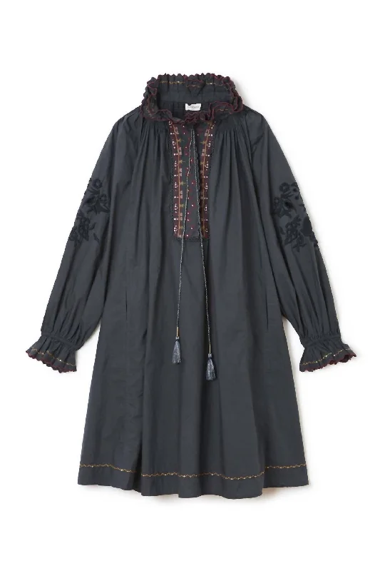 Deep Discounts Gaia Midi Dress In Charcoal