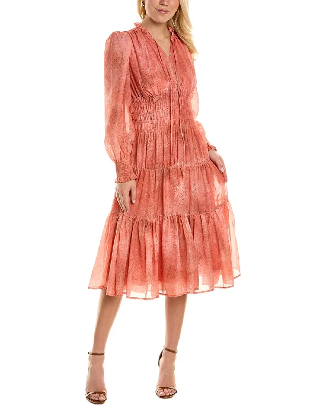 Act Now O.P.T. Smocked Midi Dress