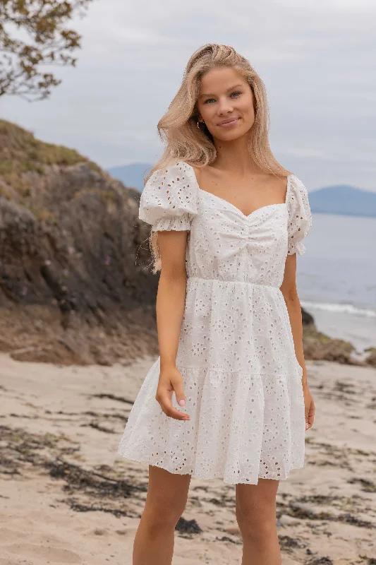 Crazy Savings White Ciara Knee Length Dress