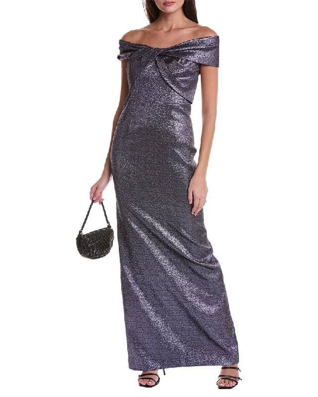 New Markdowns Teri Jon by Rickie Freeman Bow Neck Gown