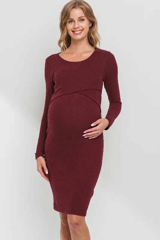 Loyalty Reward Double Layer Long Sleeve Nursing/Maternity Dress
