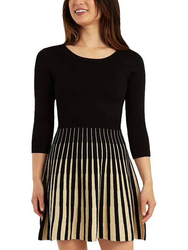Price Drop Alert Juniors Womens Metallic Knee Sweaterdress