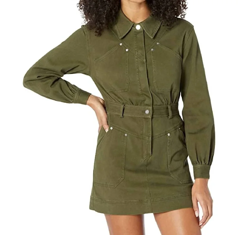 Price Smash Ryleigh Denim Dress In Olive