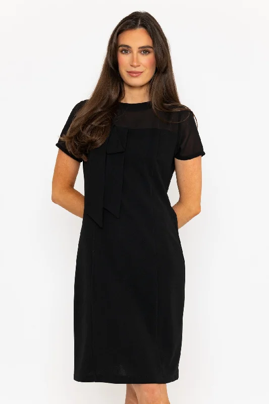 Lowest Price Black Carol Knee Length Short Sleeve Dress