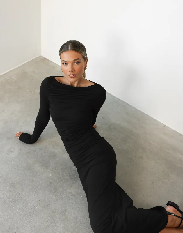 Last Chance Natasha Maxi Dress (Black)