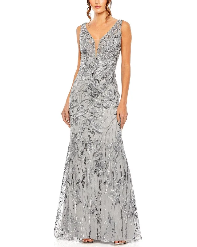 Now or Never Mac Duggal Sleeveless High Neck Embroidered Gown
