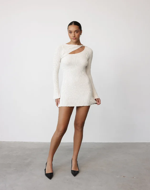 Instant Discount Yasmin Mini Dress (Oat)